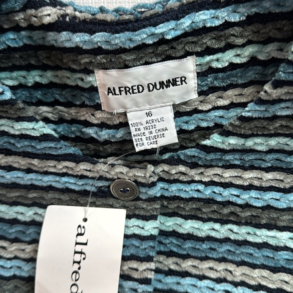 Alfred Dunner Button Down Blazer Multi Color Blue… - image 4